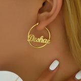 Personalized Large Name Hoops Earrings