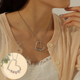 Charming Heart Necklace with Engraved Beads