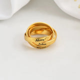 Personalized Three Circle Name Rings