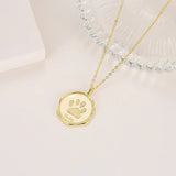 Footprint & Name & Date Necklace