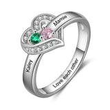 Personalized 2 Birthstone Ring for Women