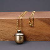 Personalized Chestnut Cremation Urn Necklce Ashes Jewelry