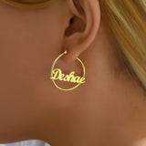 Personalized Large Name Hoops Earrings