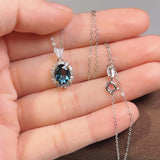 Natural Blue Stone Birthstone Necklace