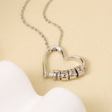 Charming Heart Necklace with Engraved Beads