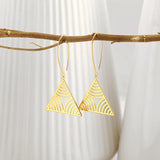 Gold Hollow Triangle Lightweight Earrings