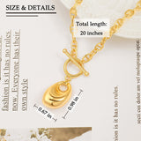 Gold Chain Toggle Teardrop Pendant Necklace