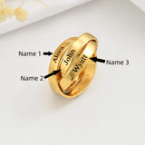 Personalized Three Circle Name Rings