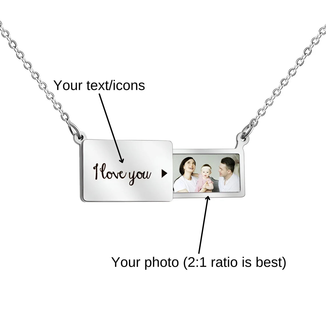 Customized Text  Photo  Love Neckalce