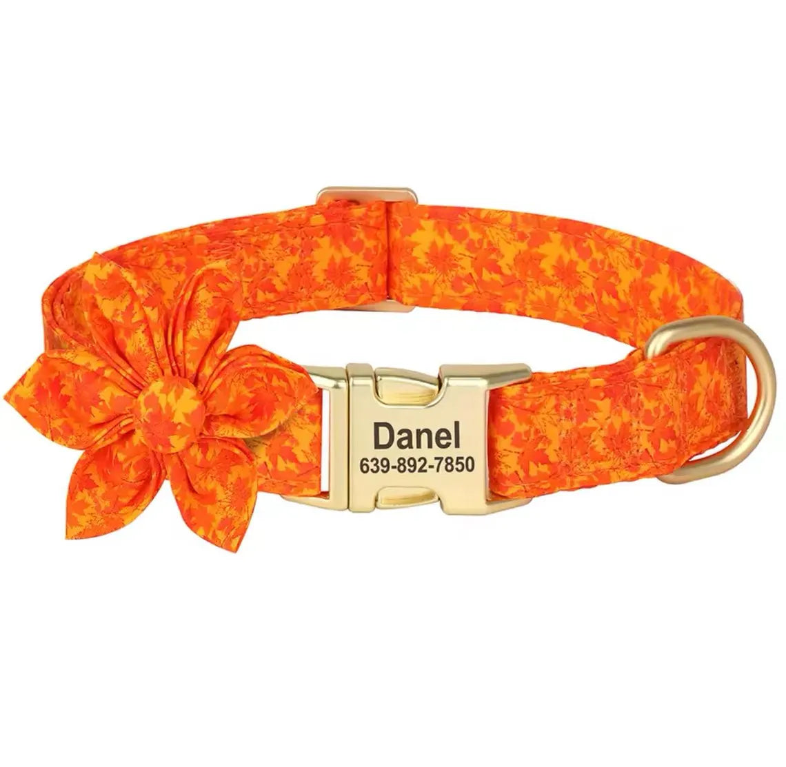 Personalized Cute Flower Dog ID Collar