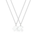 Customized Initial Puzzle Monogrammed Love Necklace Set Of 2