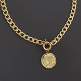 Medallion Necklace Vintage Queen Elizabeth Coin Necklace