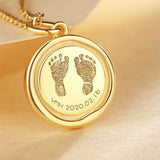 Customized Baby Full Moon & Anniversary Hand & Foot Print Pendant Necklace