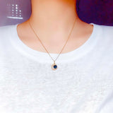 Natural Blue Gemstone Pendant Necklace