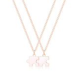 Customized Initial Puzzle Monogrammed Love Necklace Set Of 2