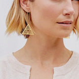 Gold Hollow Triangle Lightweight Earrings