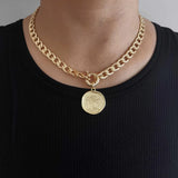 Medallion Necklace Vintage Queen Elizabeth Coin Necklace