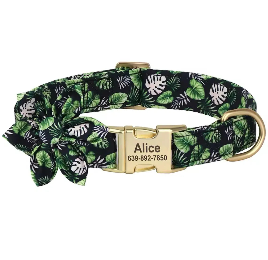 Personalized Cute Flower Dog ID Collar