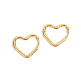 Golden Heart Hoop Earings