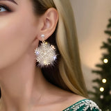 Christmas Party Sparkle Rystal Snowflake Earrings