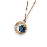 Natural Blue Gemstone Pendant Necklace