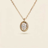 Oval Bezel CZ Necklace