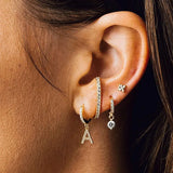 Initial Hoop Earrings