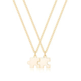 Customized Initial Puzzle Monogrammed Love Necklace Set Of 2