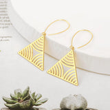 Gold Hollow Triangle Lightweight Earrings