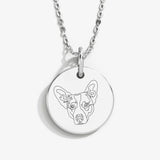 Custom Pet Portrait & Name Art Necklace