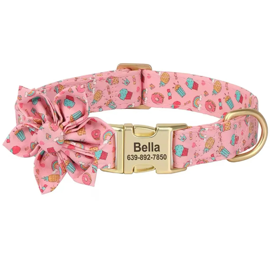 Personalized Cute Flower Dog ID Collar