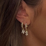 Initial Hoop Earrings