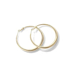 Pair of high-polish 18K gold plated chunky hoops with S925 silver posts shown against a clean white background.