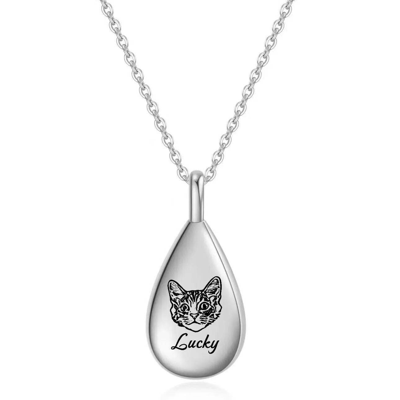 Teardrop Pet Urn Necklace