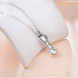 925 Sterling Silver Pet Dog Bone Urn Necklace