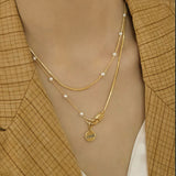 Pearl Necklaces for Women 18K Gold Plated Dainty Pearl Necklaces