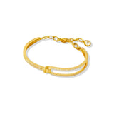 Bracelets 2024  14K Gold Plated Alloy Simple Zircon Adjustable For Women Fashion Jewelry