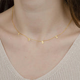 14K Gold Personalized Alphanumeric Collarbone Necklace 26 Letter 18 inches Necklace