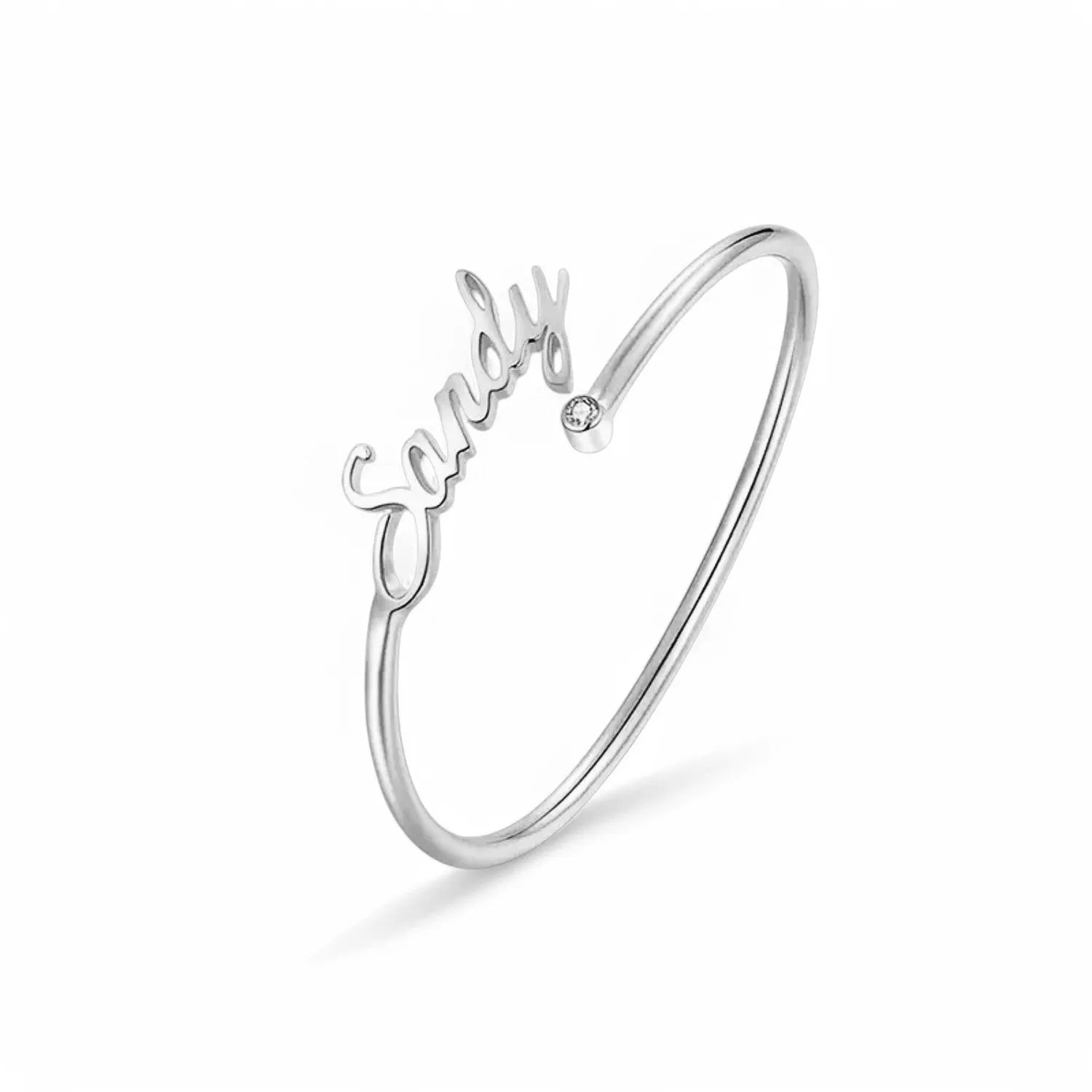 Name & Diamond Opening Bracelet
