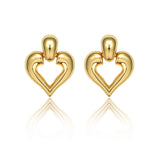 Gold Heart Earrings Niche Hollowed Out Heart Earrings