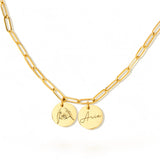 Two Round Plates Bamboo Necklace