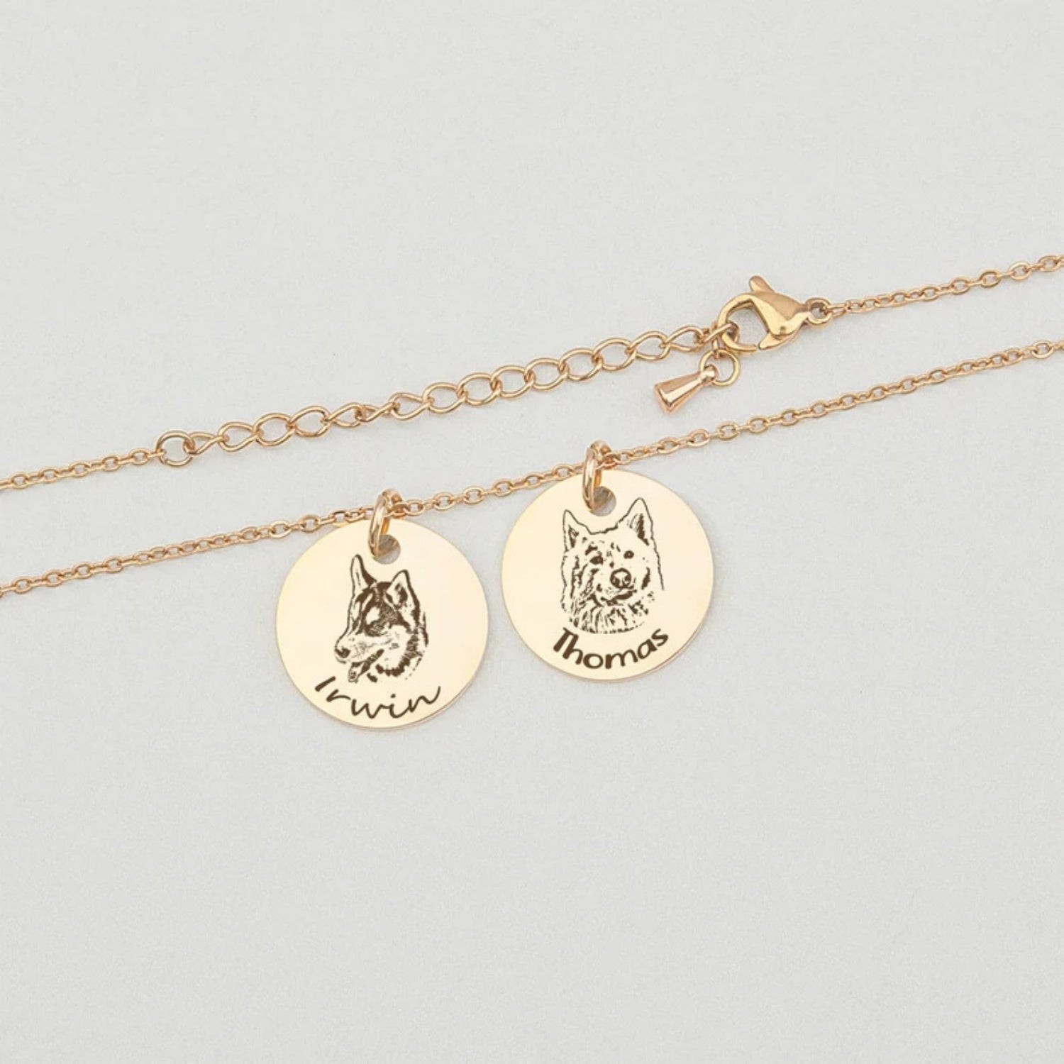 Pet Head & Name Necklace