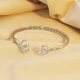 14K White Gold Personalized Name and Diamond Skeleton Heart Bracelet