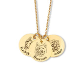 Pet Head & Name Necklace