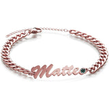 Personalized Birthstone Name Couple Bracelet