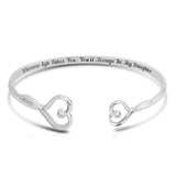 14K White Gold Personalized Name and Diamond Skeleton Heart Bracelet