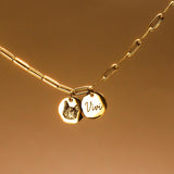Two Round Plates Bamboo Necklace