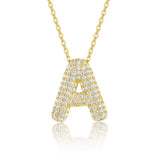 18K Gold Plated New Letter Pendant Necklace Fashion Moissanite Necklace