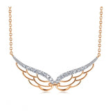 18K Pure Gold Love Secret Wings Angel Wings Diamond Necklace