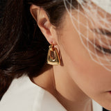 Gold Geometric Earrings Premium Feeling Earrings Fashion Commuter Earrings Female